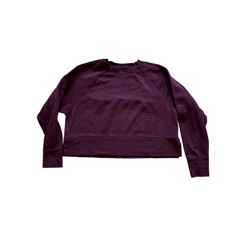 Nike DRI-Fit Top Versa Crew Sweatshirt‎ Raglan Long Sleeves Maroon Womens Size M